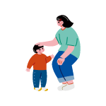 お母さんと子供が遊んでいる様子